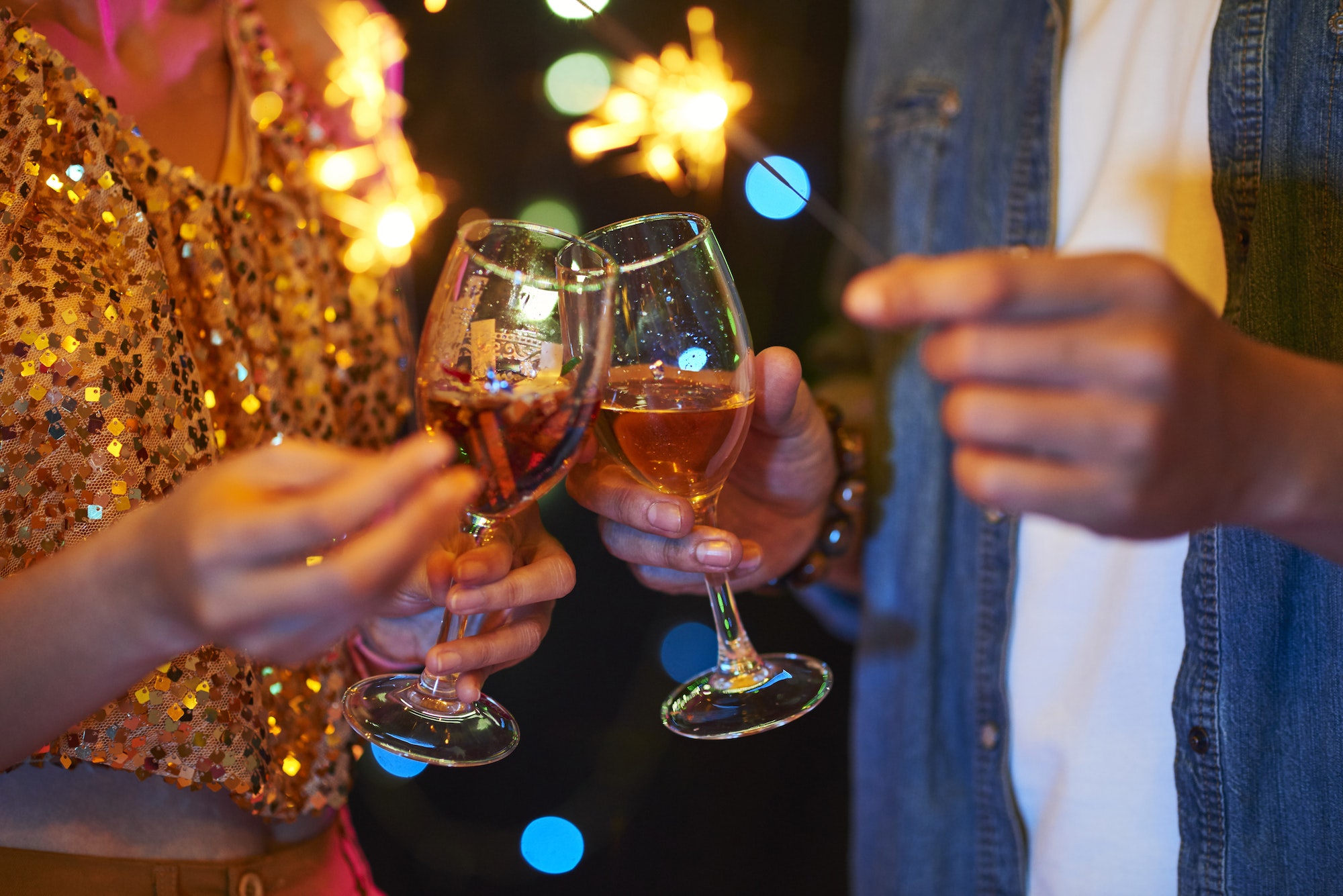 Couple at New Year party